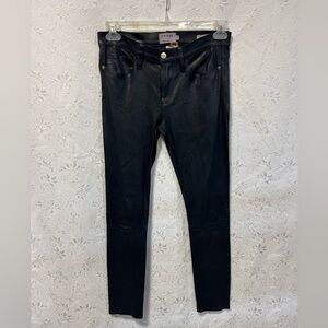 Frame Denim Black Faux Leather Skinny Jeans 29